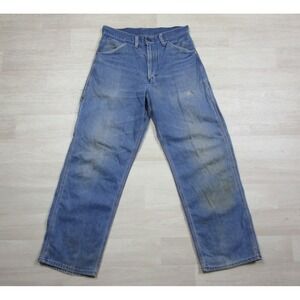 Vintage 70s Big Mac Jeans Men's (30x29) Carpenter Workwear Orange Stitch 3